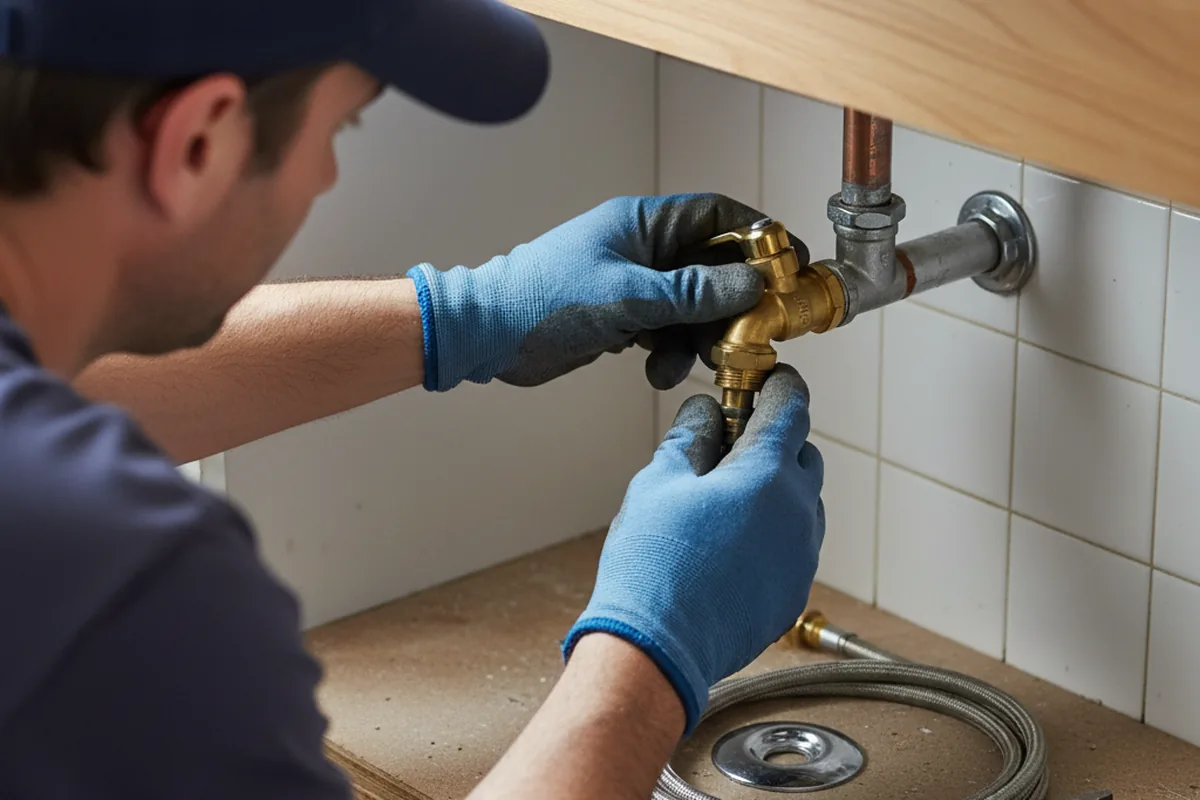 Shutoff valve and fitting work during Emergency Plumbing in Henning